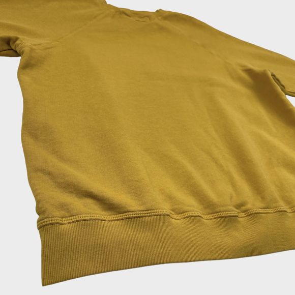 CRTFD Organic Cotton Embroidered Logo Crewneck Sweatshirt in Mustard Size Large - Picture 9 of 12
